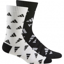 adidas Sportsocken Crew Cushion 3-Streifen Graphic Logo schwarz/weiss - 2 Paar